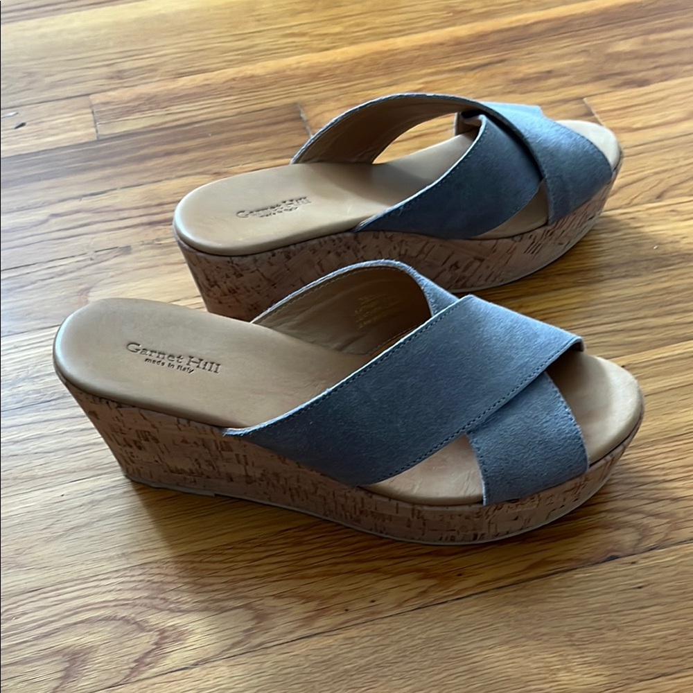 Garnet Hill Wedge Sandals 10 - Picture 1 of 6